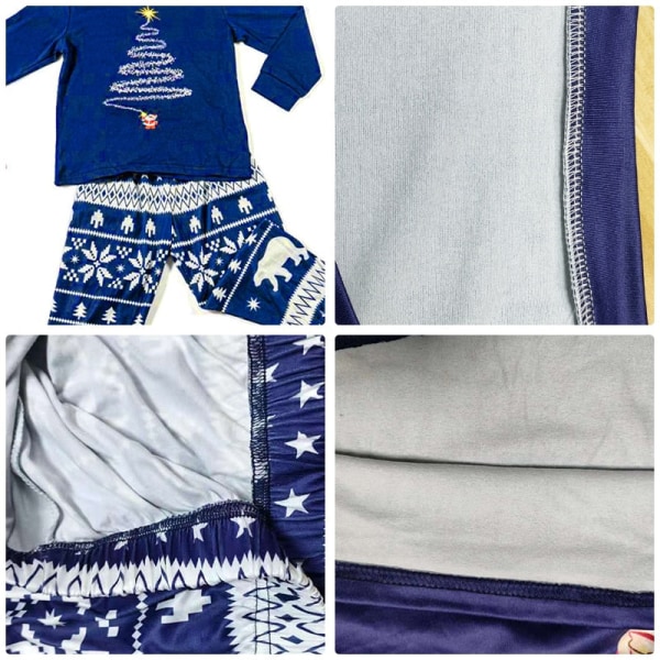 Jul Matchande Familj Pyjamas Pyjamas Klädset Far Mamma Och Jag Kläder Matchande Klädset Blue Kids 4T