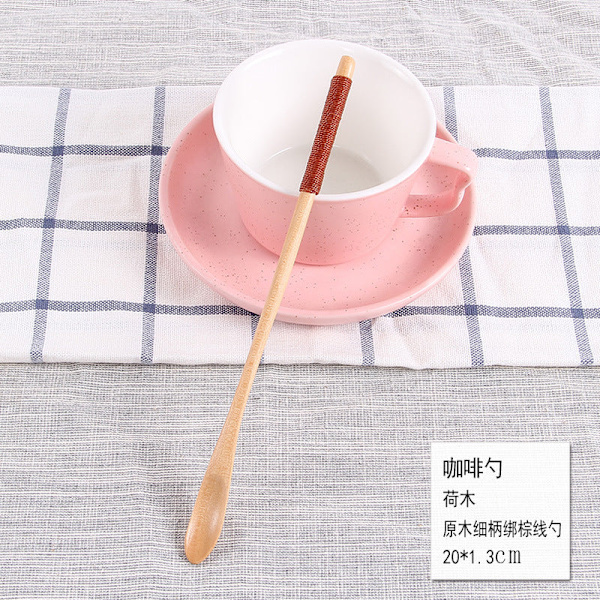 Japanilaistyylinen pitkäkahvainen kahvilusikka, luova puinen astiasto, sekoitustanko, maitotee, maito, hunaja, pieni puulusikan valmistaja Log fine handle wireless spoon