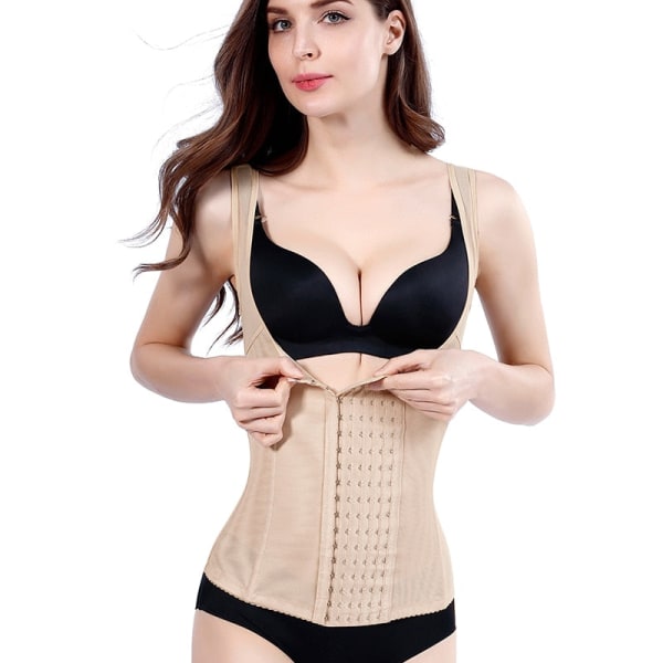 Shapewear Dam Waist trainer Push Up-väst Mage Maggördel Body Shaper-kontroll Midja Cincher Korsett Väst Slimming Slida Bälte 822-Beige XXXL