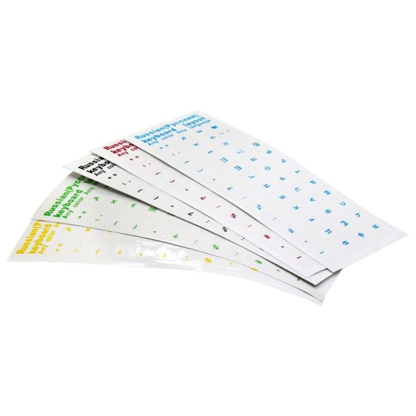 2 st Tangentbordsdekaler Ryska Transparent Tangentbordsöverdrag Clear White