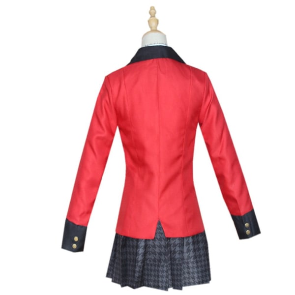 Cosplay kostymer Kakegurui Yumeko Jabami Yomotsuki Runa Japanska skolflickor Uniform komplett set jacka+skjorta+kjol+strumpor+slips Dress and Coat S