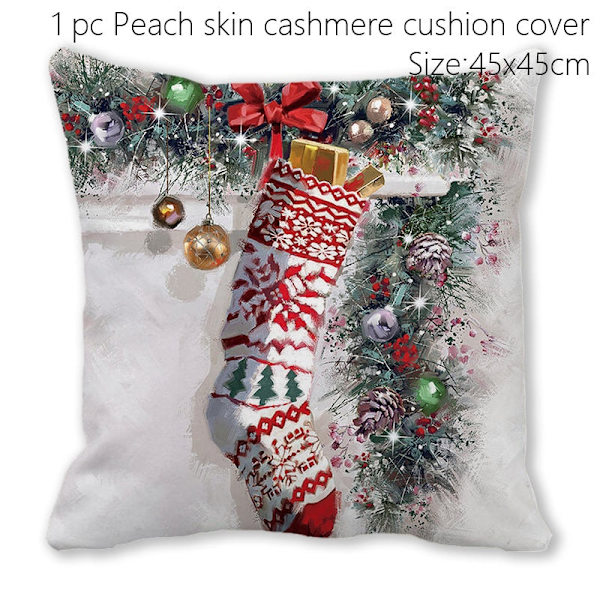 Jultomten Jul Dörrmatta Kuddfodral Juldekorationer för Hemmet 2023 Navidad Ornament Julgransprydnader Nyårspresenter Pillowcase - B001