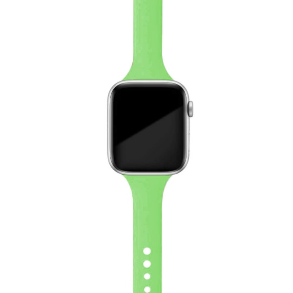 Smal rem för Apple watch band 40mm 44mm 38mm 42mm Silikon armband armband klockband correa iWatch 6 se 5 4 3 7 45mm 41mm green 29 42mm 44mm 45mm