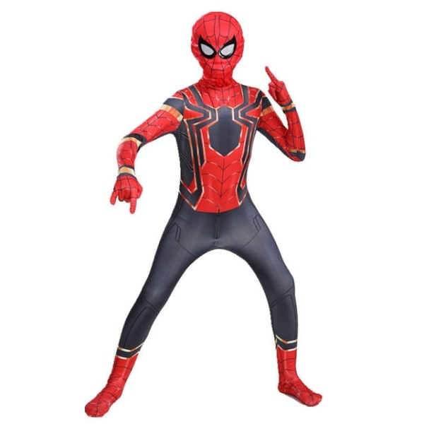 Spiderman Miles Morales Cosplay Kostym Zentai Bodysuit Anime Superhjälte Kostym Jumpsuit för barn Spandex Halloween Cosplay Style 1 110