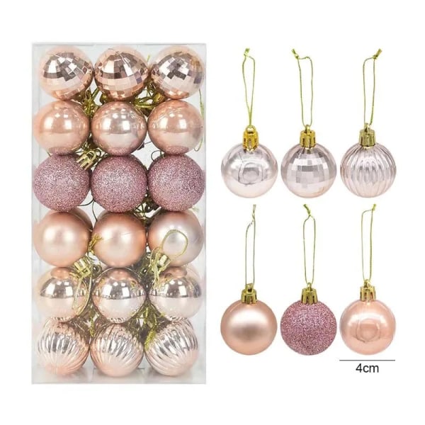 1 box Julkulor Julgransprydnader Boll Xmas Hängande trädhängen Hem Festdekor 2023 Nyårspresent Noel Navidad 24pcs silver as picture