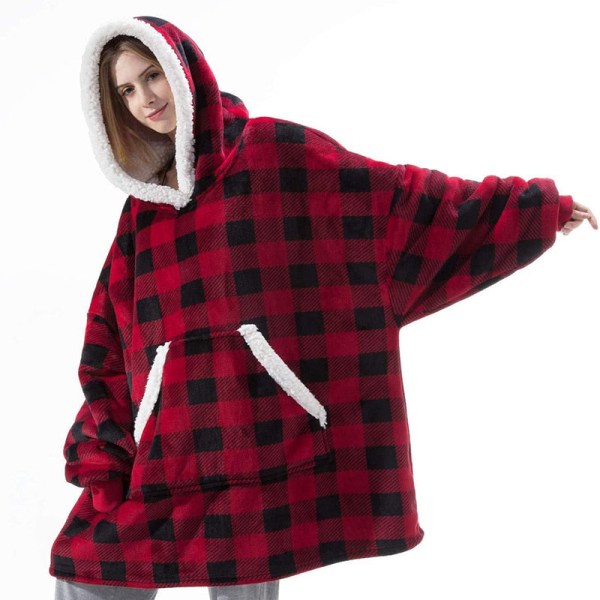 Oversized Hættetrøjer Sweatshirt Kvinder Vinter Hættetrøjer Fleece Kæmpe TV Tæppe Med Ærmer Pullover Oversize Dame Hættetrøje Sweatshirts TV170 Blue One Size