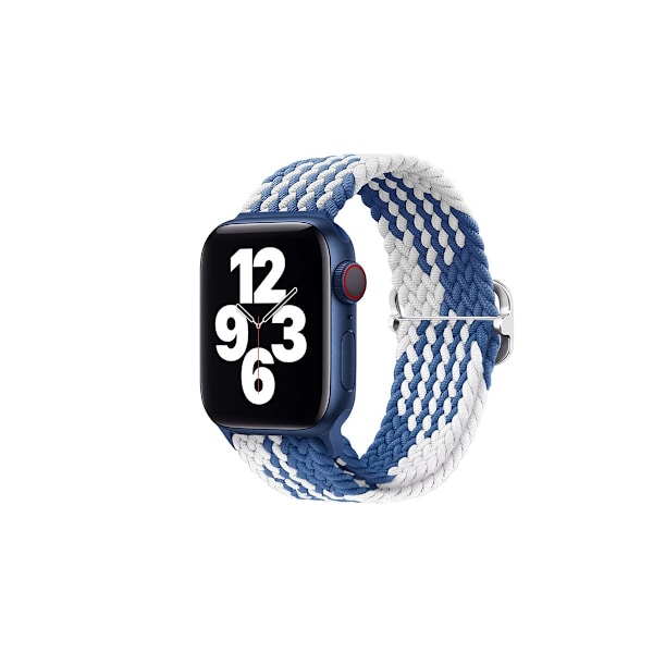 Kellon ranneke Apple Watch iWatch 42/44/45/49MM Z-kuvio - sininen ja valkoinen
