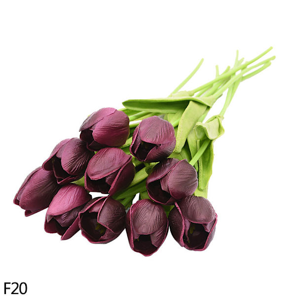5/10 stk. Tulipan Kunstig Blomst Real Touch Kunstig Buket Falsk Blomst Til Bryllupsfest Dekoration Forsyninger Hjemmehave Ornamenter F20 10PCS
