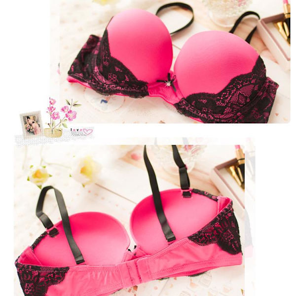Spets BH Sexig Push Up BH För Kvinnor Mode Underkläder Med Bygel Blommig Bralette Samla Behå Pink 32B