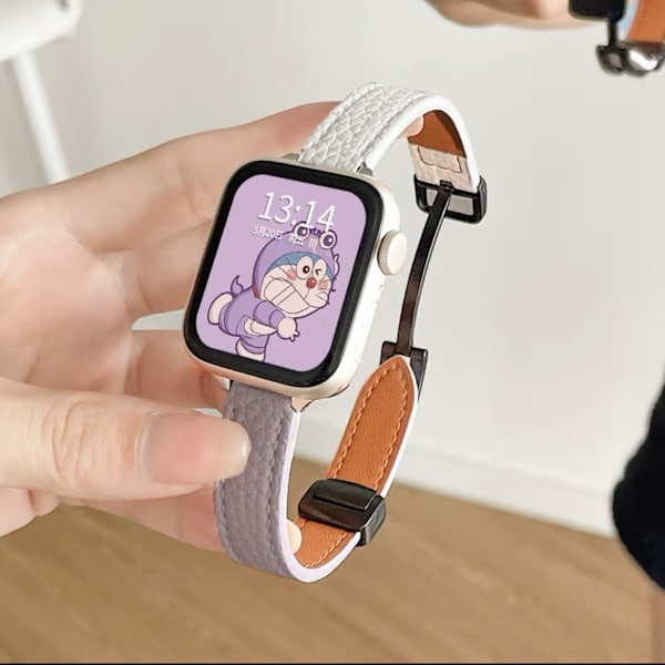 Klockarmband för Apple Watch iWatch 38/40/41mm 089 beige+lila