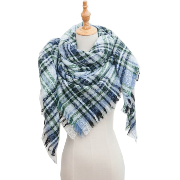 Nytt Høst- og Vintersjal Sirkelgarn Børste Fortykket Rutete Firkantet Skjerf Kappe scarfgirl1039SF 135cm