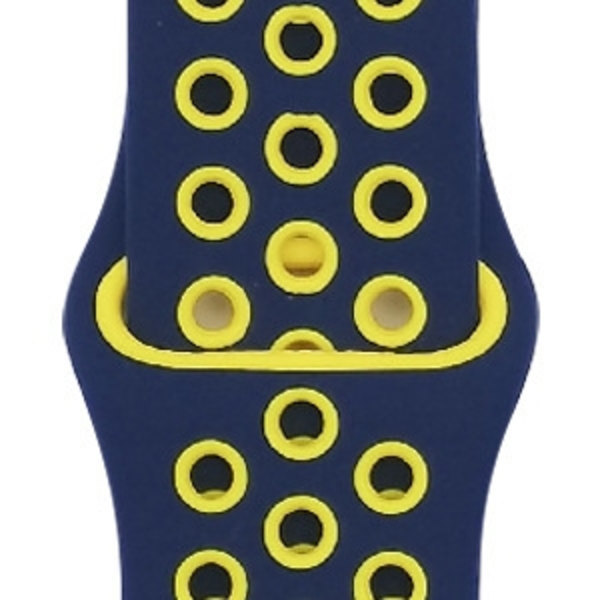 Kellon ranneke Apple Watch iWatch -kelloon S10-42mm 38/40/41mm-L 35 keskiyön sininen + tumman keltainen