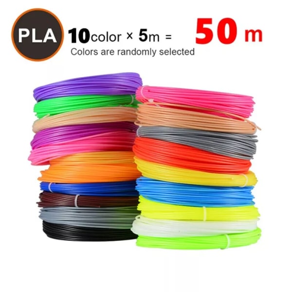 3D Pen Filament 100m x 20 färg Utskriftsmaterial PLA 1,75 mm plastpåfyllning för 3D Impresora ritskrivare Penna för barn PLA 50M 10Color