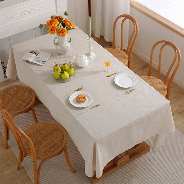 Puuvilla-pellava pöytäliina, yksivärinen kangas, suorakulmainen ravintola, koti, kahvipöydän liina, pöytäliina Solid color cotton 135*220cm
