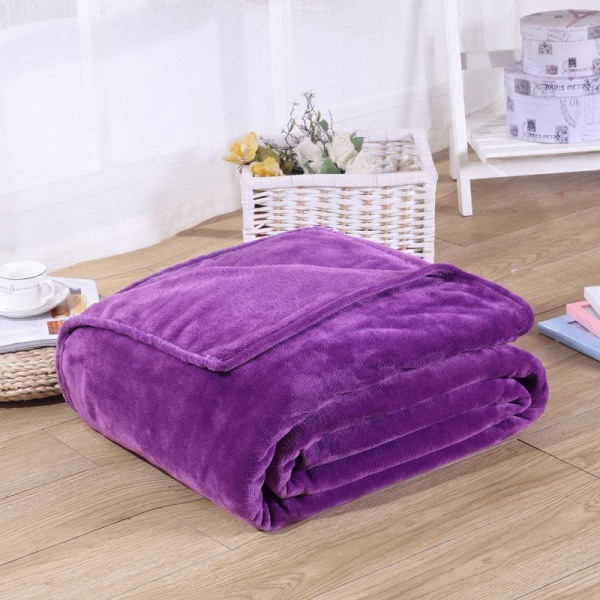 Mjuk varm korallfleece flanellfiltar för sängar Fuskpäls Minkkast Enfärgad cover Överkast Vinterplädfiltar Dk purple 200x230cm(78x90inch)