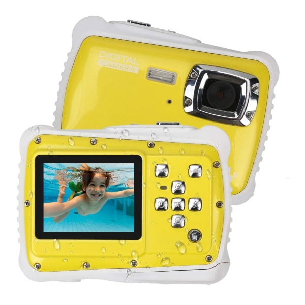 Vattentät digital digitalkamera för barn 12 miljoner pixlar 2,0-tums digitalkamera för dykning med skärm Yellow