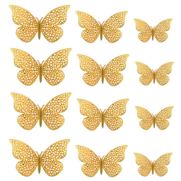 1 Set Väggdekor med Lim Ihålig Design Papperskonst 3D Fjäril Kylskåpsdekal Heminredning Hushållsartiklar QingHai H H