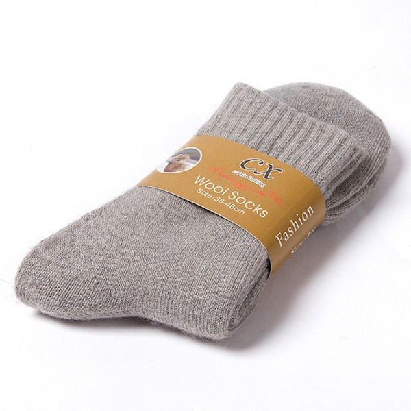 1 par Varma Vinterstrumpor Dam Ull Herr Supertjocka Enfärgade Strumpor Merinoullstrumpor Mot Kall Snö Frottéstrumpor Dark gray 1 Pairs