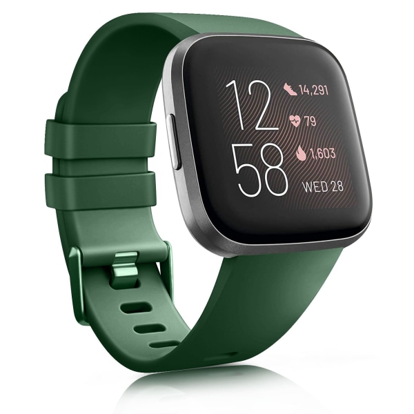Watch för Fitbit Versa 2 SE-rem Silikon Sportarmband för Fitbit Versa Lite Armband Smartwatch Tillbehör green size L for versa 2
