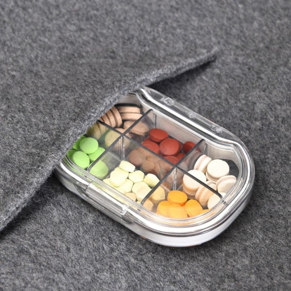 Resor Bärbar Mini Medicin Pill Box Plast Förvaringsbehållare Pill Case För Tabletter Liten Pillbox Organizer Flaska 4/6 Grids White 6 grids