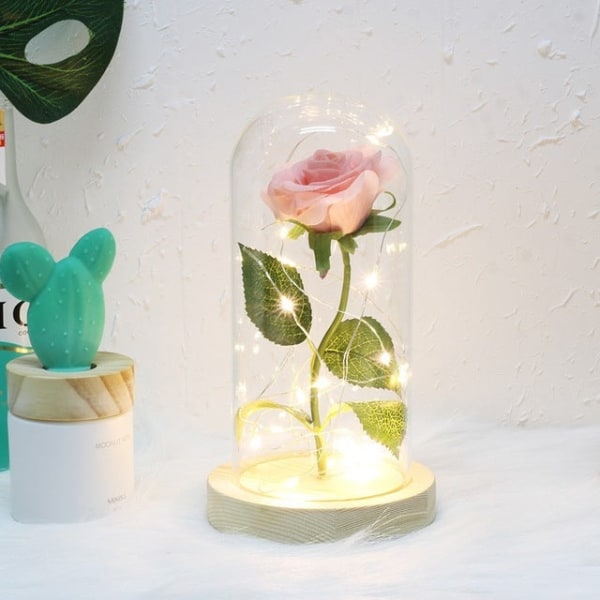 Drop shipping Galaxy Rose Keinotekoiset kukat Kaunotar ja Hirviö Ruusu Häät Sisustus Luova Ystävänpäivä Äitienpäivälahja Pink
