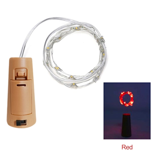 1M 2M 3M Vinkork LED Ljusslingor Jul Fairy Lights Girlang Julgran Bröllopsfest Dekor Bar Flasklampor Red 1M 10leds