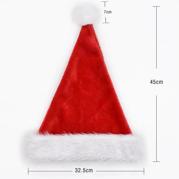 Juldekorationer Röd Blå Grön Svart Plusstorlek Tjock Plysch för Vuxna och Barn Short Plush brim red adult style