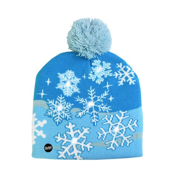 LED Julehue Sweater Strikket Hue Julelys Strikket Hue Julegave til Børn Julepynt I