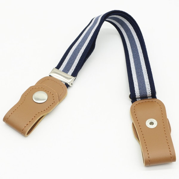 Barnbälte Elastiskt Bälte för Barn Pojkar och Flickor Elastiskt Byxbälte Barn Anti-Fall Byxbälte Tryckknapp Dark blue, white and red stripes
