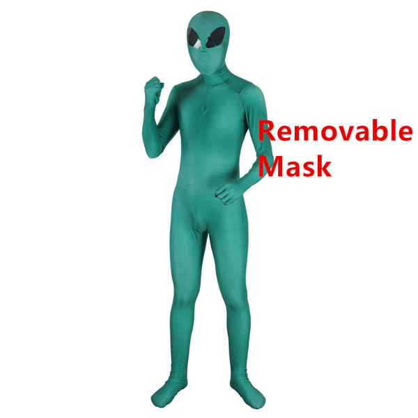 Unisex Børn Voksen ET Alien Cosplay Kostume Zentai Bodysuit Dragter Jumpsuits Halloween Rekvisit Conjoined Mask2 L