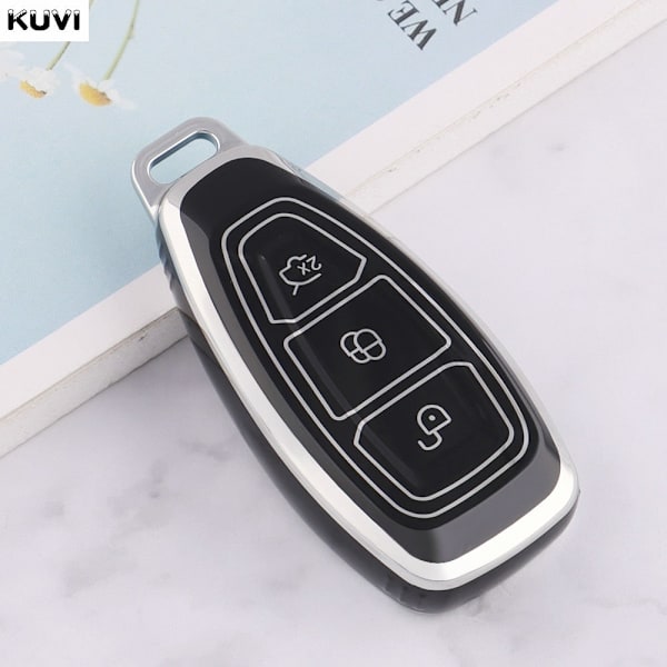 NYTT TPU Bil Fjärrkontroll Smart Nyckel Fodral Skal Fob För Ford Focus 3 4 ST Mondeo MK3 MK4 Fiesta Fusion Kuga 2013 2014 2015 2017 Black
