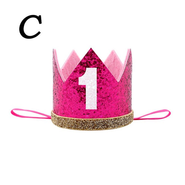 1/2/3 Fødselsdagshat Baby Shower Dekorative Huer Hårbøjle Tillykke med Fødselsdagen Baby Prinsesse Krone 1. 2. 3. År Gamle Børn Hårtilbehør K