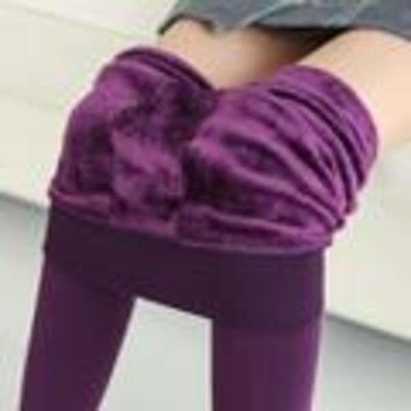 Talvileggingsit Neulos Sametti Rento Leggings Uudet Korkea Joustava Paksuuntuvat Naisten Lämpimät Mustat Housut Pillifarkut Naisille Leggingsit K018 Purple M