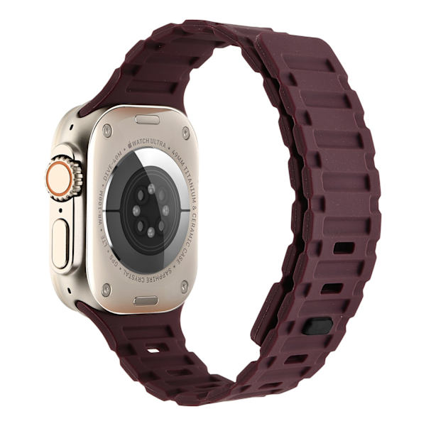 Kellon ranneke Apple Watch iWatch 49/45/44/42mm:lle, marjanpunainen