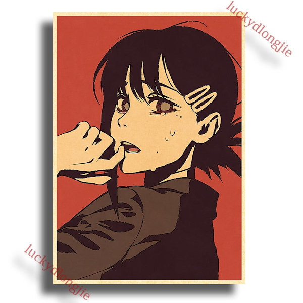 Chainsaw Man Anime Plakat Retro Kraft Papir Vintage Hjem Indretning Maleri Stue Billede Gave Væg Klistermærker Cafe Indretning Kunst Væg 42X30cm(A3) 51