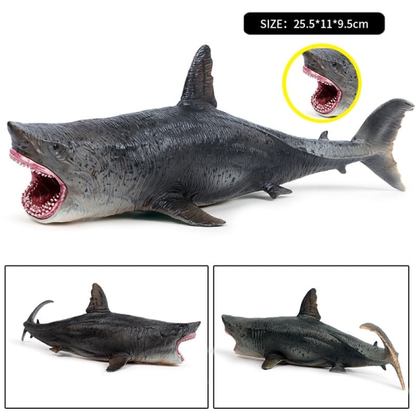 Oenux Savage Marine Sea Life Megalodon Actionfigur Klassisk havsdjur Stor haj Fisk Modell PVC-samling Leksak för barn Present without box1