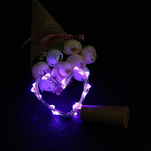 1M 10LED Kuparilanka LED-keijuvalot Korkki Viinipullo Kotiin Juhliin Häihin Joulu Sisustus DIY LED-nauhat & Koristevalot Purple 1M 10LEDs