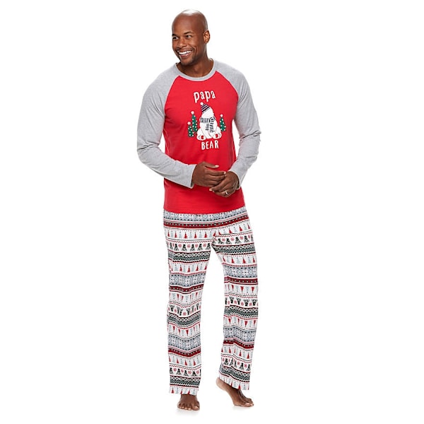 Julpyjamas Matchande Familjepyjamas Amoi Förälder-Barn Kläder Hem Pyjamas Mode Mönster Förälder-Barn Kläder Parent-Child outfit 儿童6T