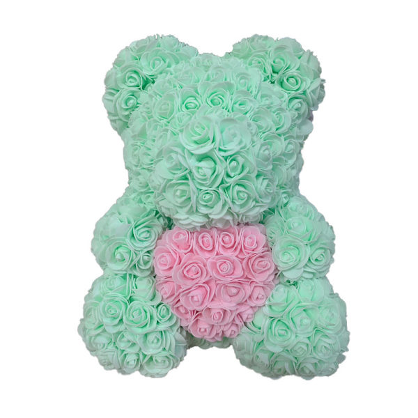 40cm Rosbjörn Hjärta Konstgjord Blomma Ros Nallebjörn För Kvinnor Alla Hjärtans Dag Bröllop Födelsedag Julklapp Mint pink 25CM