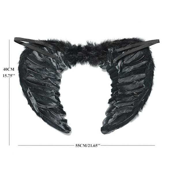 Disney Maleficent Djävulsk Drottning Tutu Cosplay Kostym Halloween Flickor Maskerad Fjäder Vingar Kungliga Barn Utklädningskläder 8pcs Black witch C 2-3Y