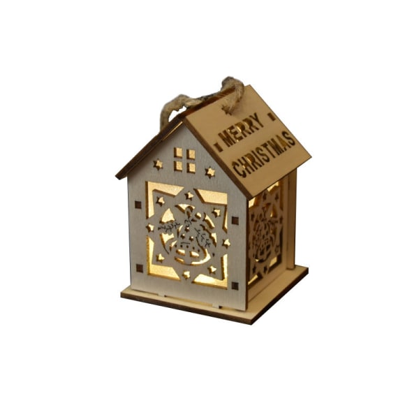 Joulukoristeet Hehkuva Mökki Lumitalo Joulukuusi Koristeelliset Koristeet DIY Lahja Ikkunakoriste Small Bell 5.5*5 * 7cm