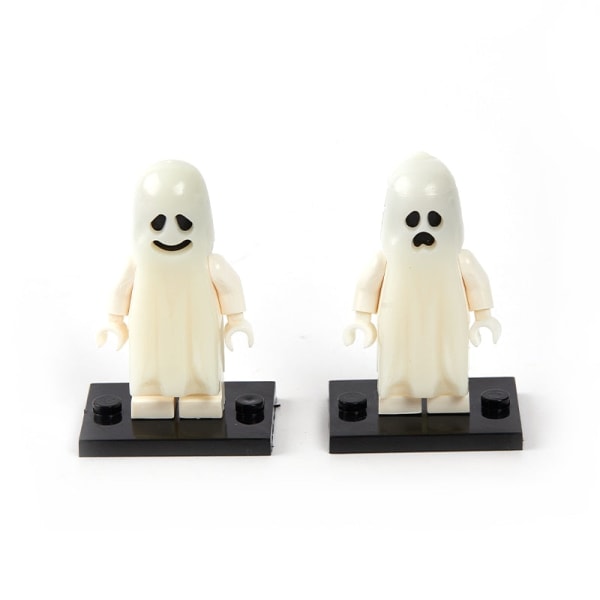 2 kpl/setti Kauhu Halloween-sarjan rakennuspalikat Valoisa hymyilevä &amp; itkevä aavemalli Toimintahahmot Pienet palikat Lelut lapsille Default Title