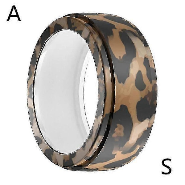 Ringbeskyttelseshylse Ringinnpakning for Oura Ring Gen3 Trykt Silikondeksel Boris Leopard print S
