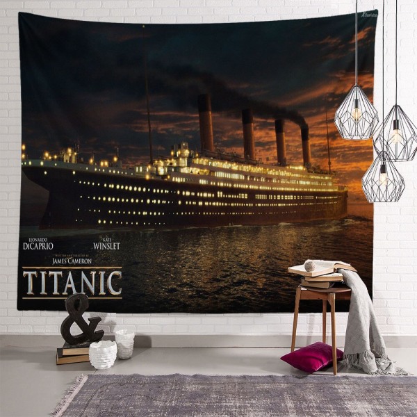 Anpassad Titanic Gobeläng Hem Vardagsrum Dekor Väggfest Estetisk Häng Gobeläng Filt för Sovrum 1-12-1-26 130X150CM Tapestry1