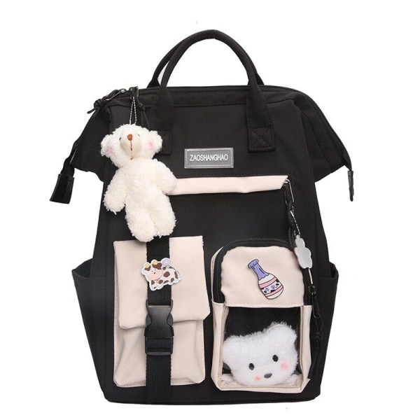 5 stk Sett Ryggsekker For Student Skoleveske For Jenter Multifunksjonelle Skoleryggsekker Håndveske Stor Kapasitet Jenters Pennal 4pcs pink4