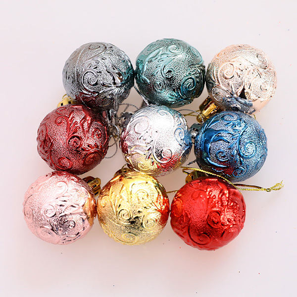 Julgranskulor 12 st 9 Färger Valfria Juldekorationer Julgran Hängande Prydnader Rekvisita Gray 4cm