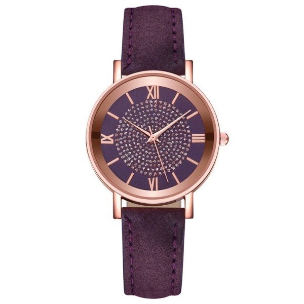 Gypsophila Dameur Mode Multi-Farvet Romersk Skala Quartz Armbåndsur Dame Red