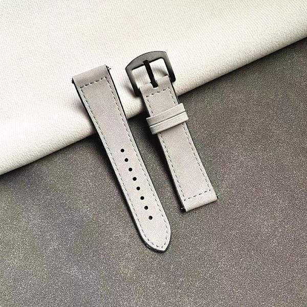 Klockarmband för Apple Watch iWatch Modell 38/40/41 Ljusgrå-svart spänne