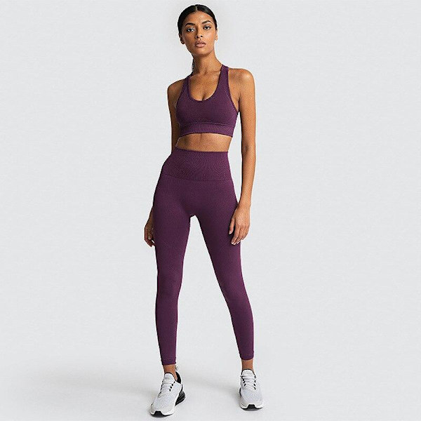 Joogasetti Treenileggingsit Urheilupuku Rintaliivit Fitness Kuntosali Juoksusetti Naisille Rust redSet S