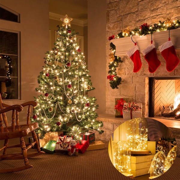 Juletre Dekor Bluetooth LED Lyslenke God Jul Til Hjemmet USB Smart Lampe Navidad Noel Gaver Nyttårsdekorasjon Like the picture Bluetooth APP-20M
